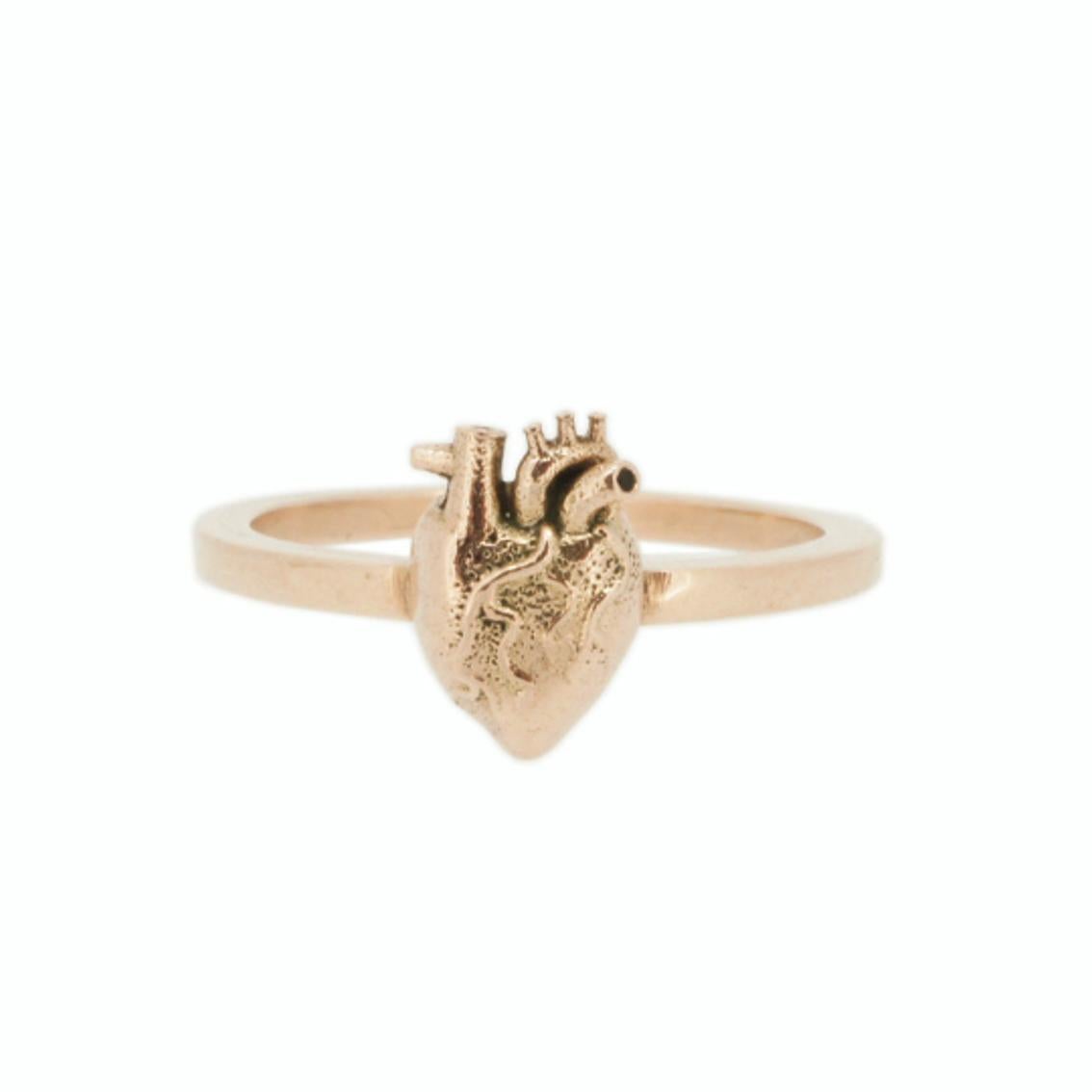 anatomical heart claddagh ring