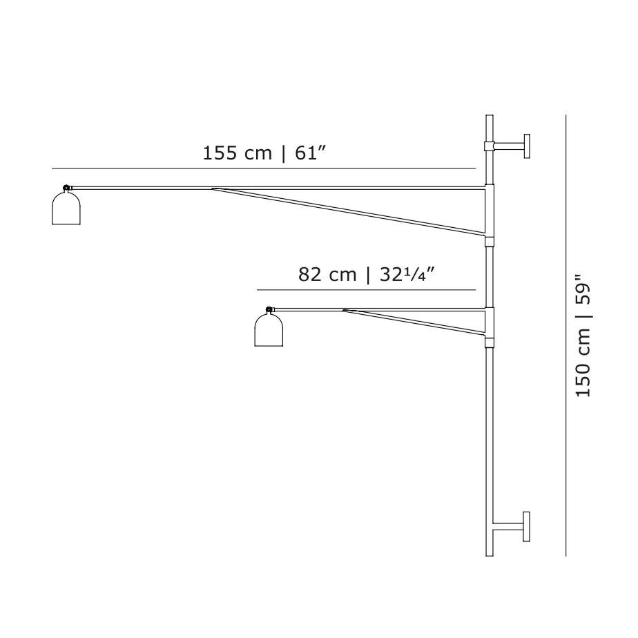 Danish Anatomy Design 'Awkward Light' Steel and Aluminium Wall Lamp by Karakter For Sale