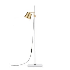 Lámpara de pie de latón, porcelana y acero "Lab Light Floor" de Anatomy Design