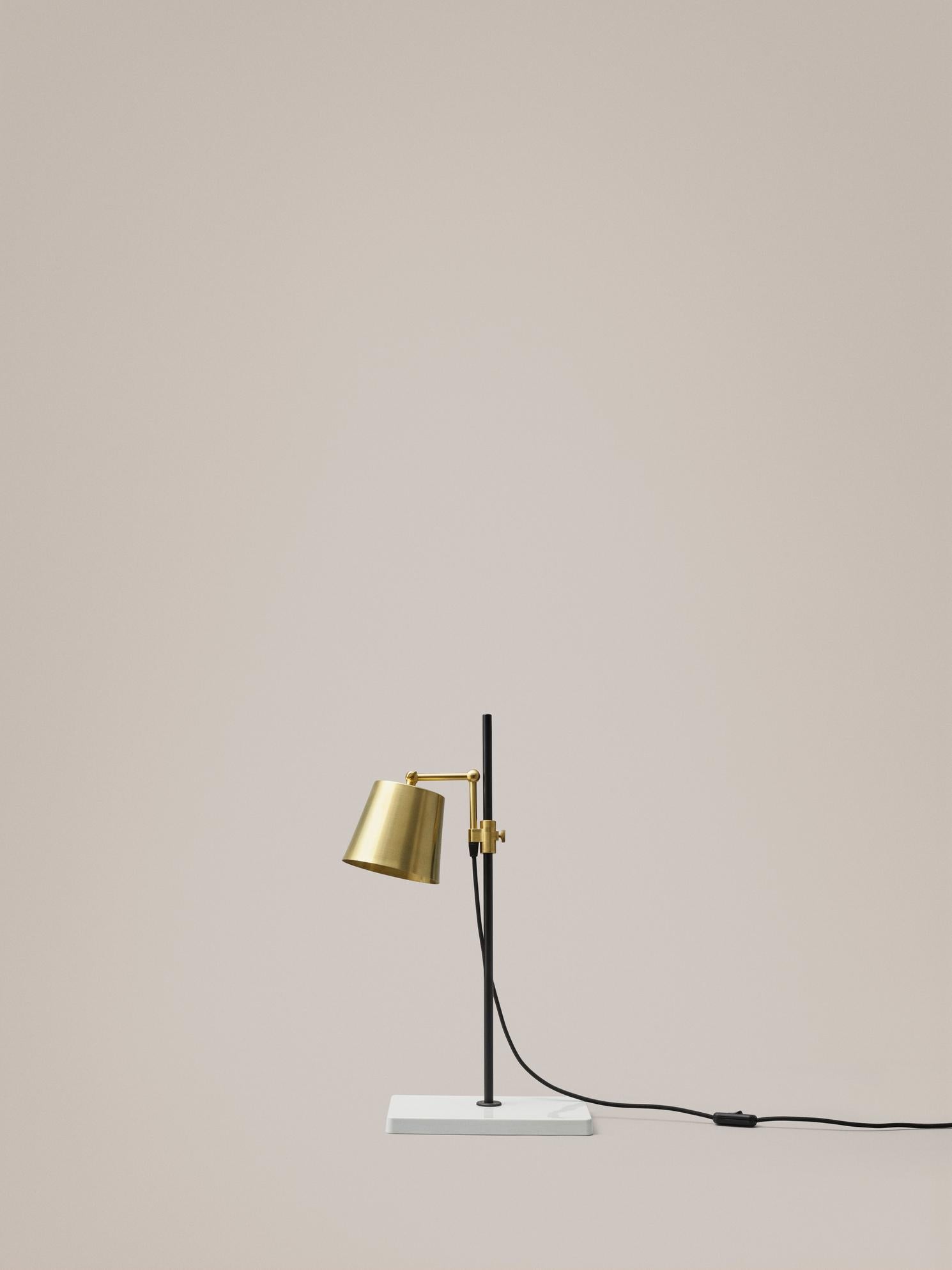 Danish Anatomy Design 'Lab Light Table' Brass, Porcelain and Steel Lamp by Karakter For Sale