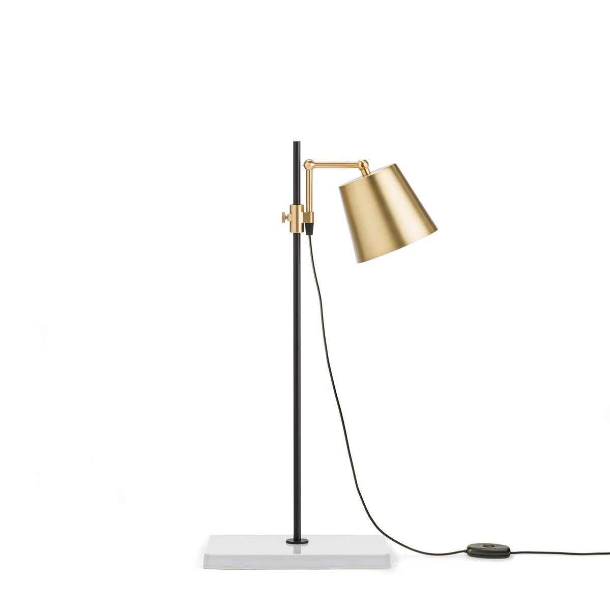 Mid-Century Modern Anatomy Design 'Lab Light Table' Brass, Porcelain and Steel Table Lamp