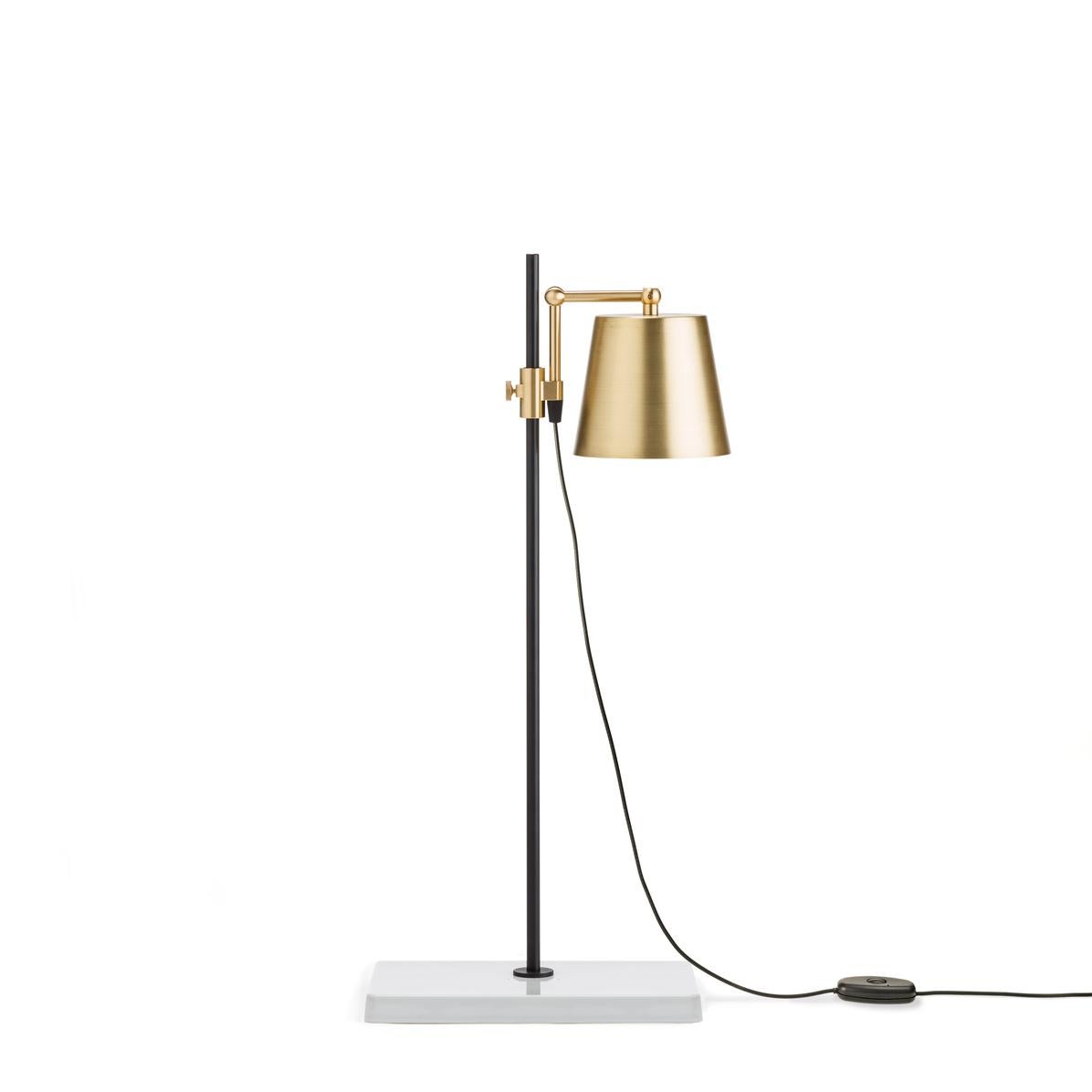 Danish Anatomy Design 'Lab Light Table' Brass, Porcelain and Steel Table Lamp