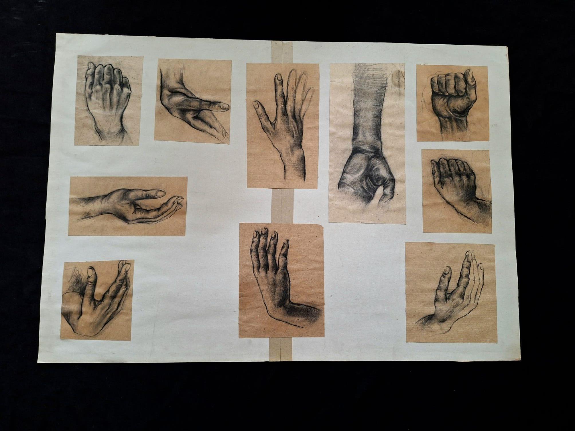 Dessin au fusain inspiré par la Mano dell Davide, Venise.Dans l'ensemble, le dessin au fusain est un médium dynamique et expressif qui offre aux artistes un large éventail de possibilités créatives. Il est apprécié pour sa capacité à transmettre à
