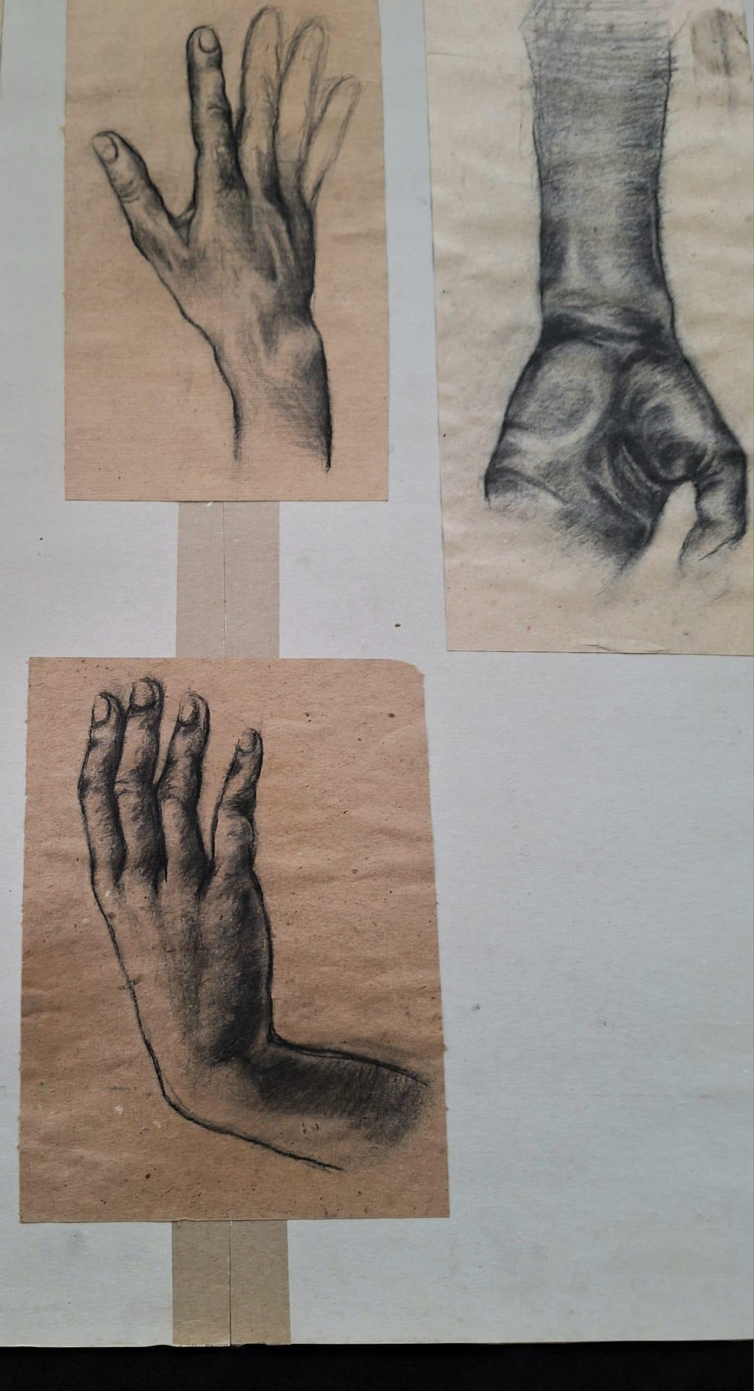 Milieu du XXe siècle Dessin de la main dans le style de Mano del Pache en vente