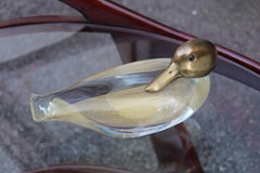 La Murrina Canard en verre de Murano et laiton Design italien 1970 Poussière d'or