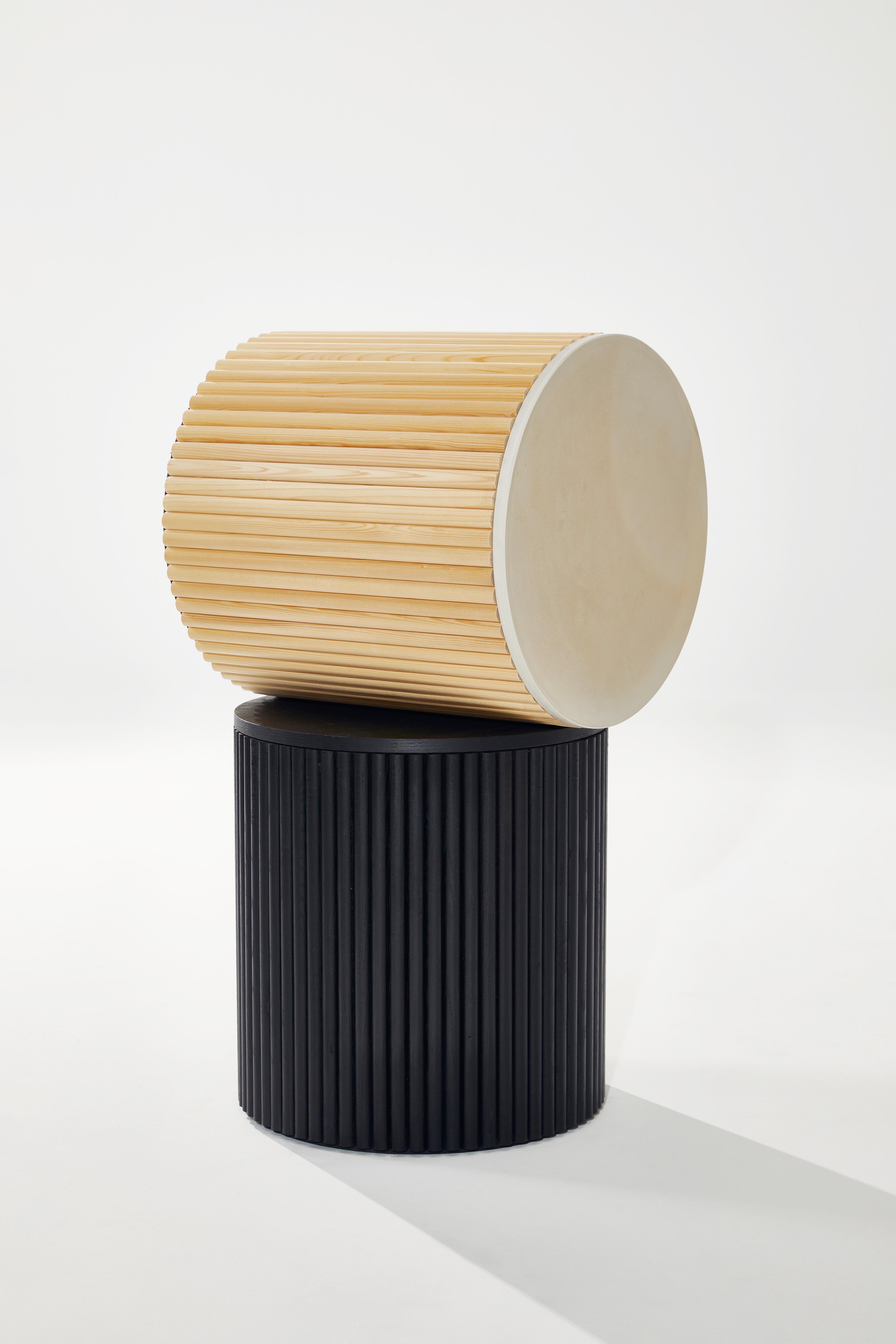 ANC-66 Side Table in Natural Ash Wood And Concrete by Heilig Objects For Sale 5