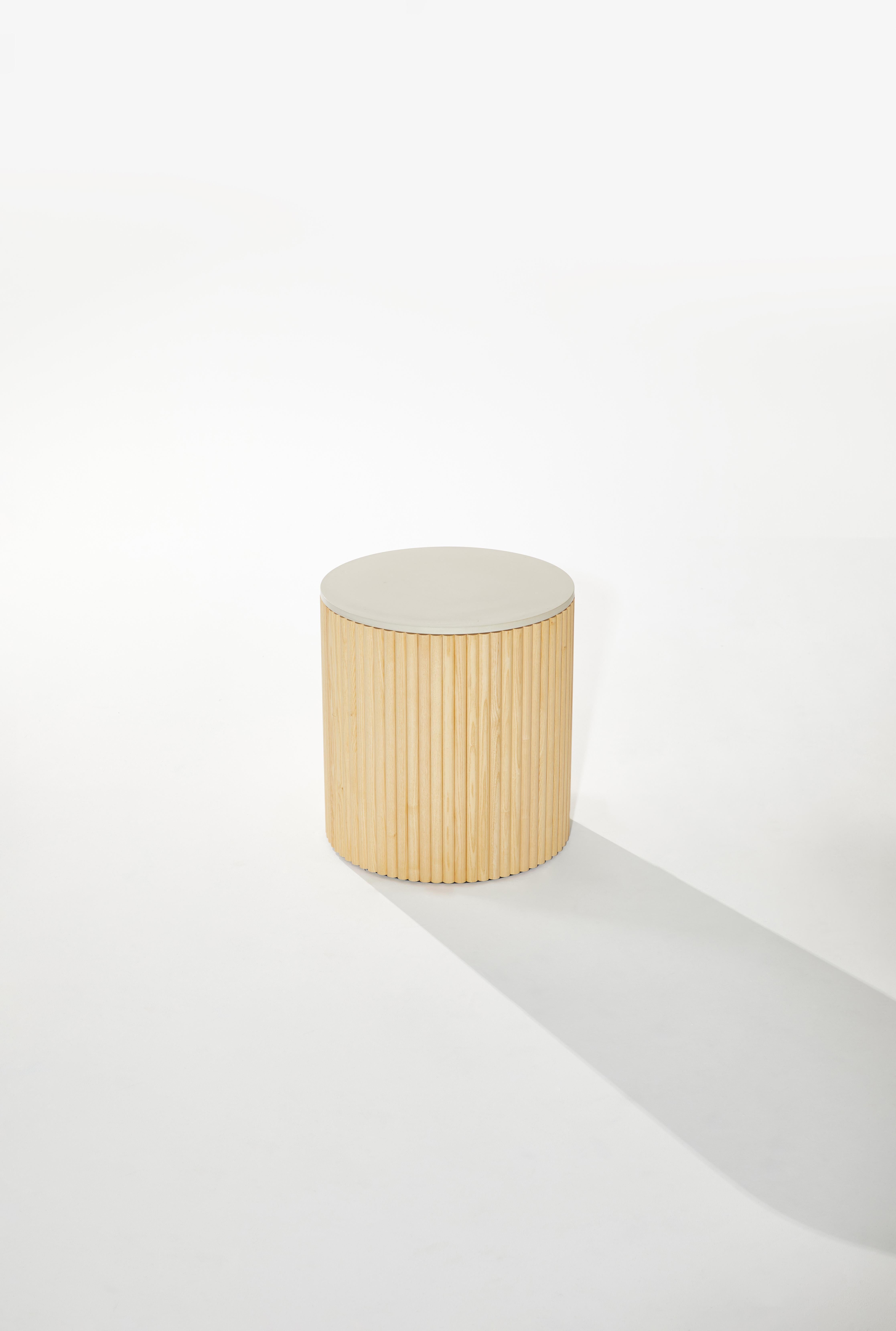ANC-66 Side Table in Natural Ash Wood And Concrete by Heilig Objects
Dimensions: D 44 x W 44 x H 48 cm.
Materials: Ash wood and alabaster white concrete top.

Daniel Heilig. A young Hungarian-German designer, charismatic artist and creative
