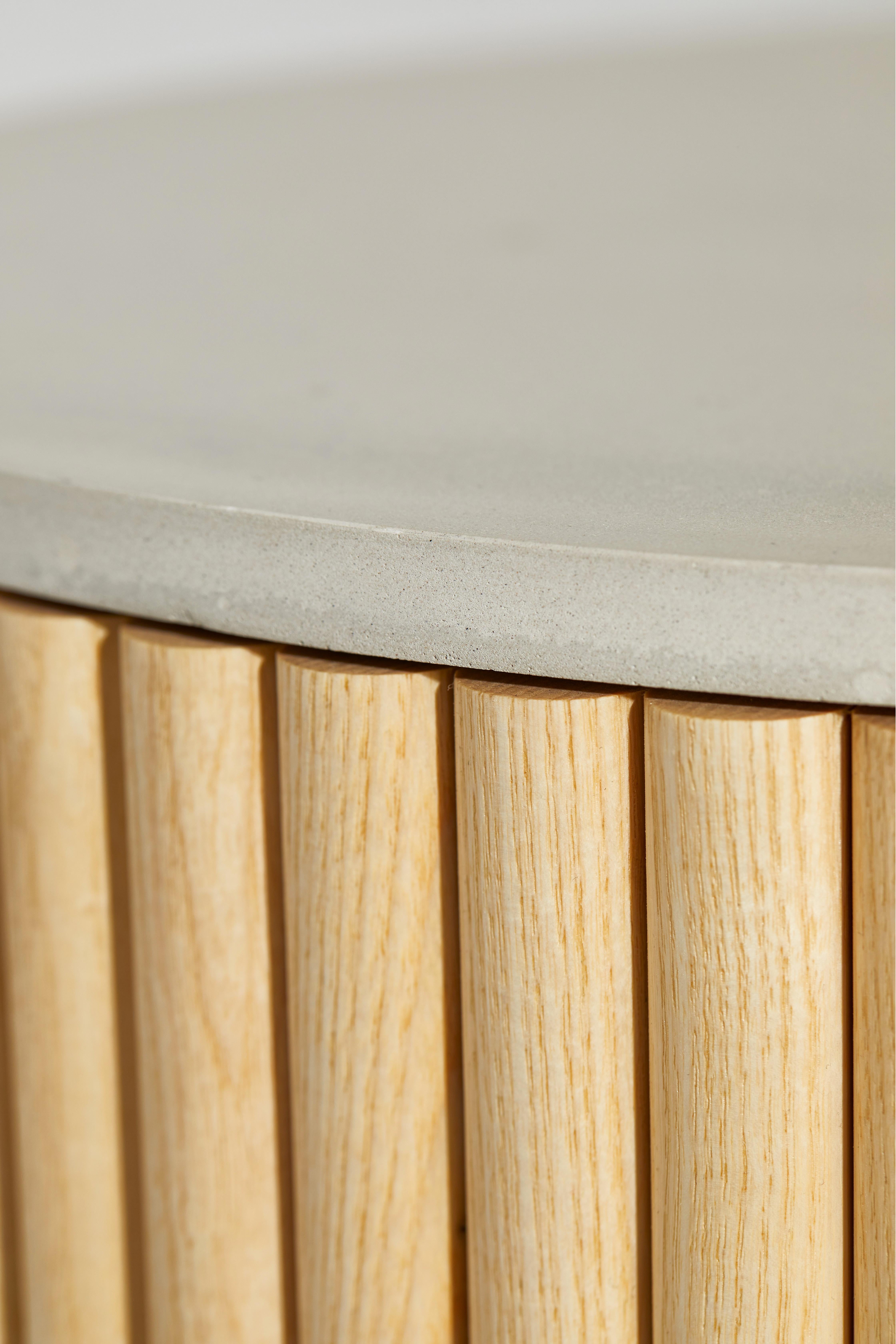 Other ANC-66 Side Table in Natural Ash Wood And Concrete by Heilig Objects For Sale