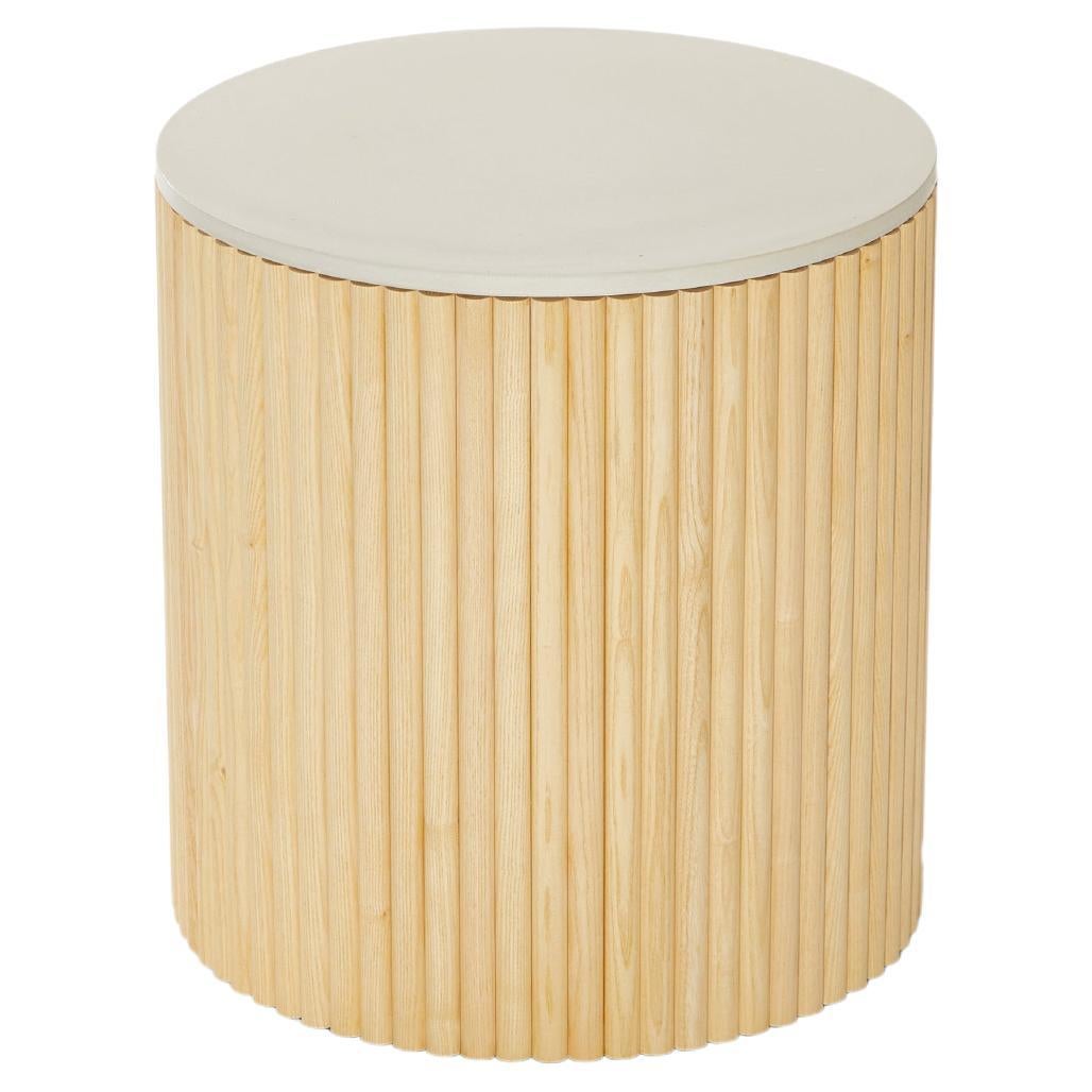 ANC-66 Side Table in Natural Ash Wood And Concrete by Heilig Objects For Sale