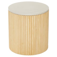 ANC-66 Table d'appoint en bois de frêne naturel et béton par Heilig Objects for Objects