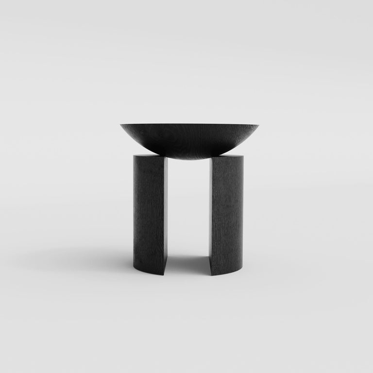Minimalist Anca Grande / Sculptural Side Table/Stool / Hardwood by Pedro Paulo Venzon For Sale
