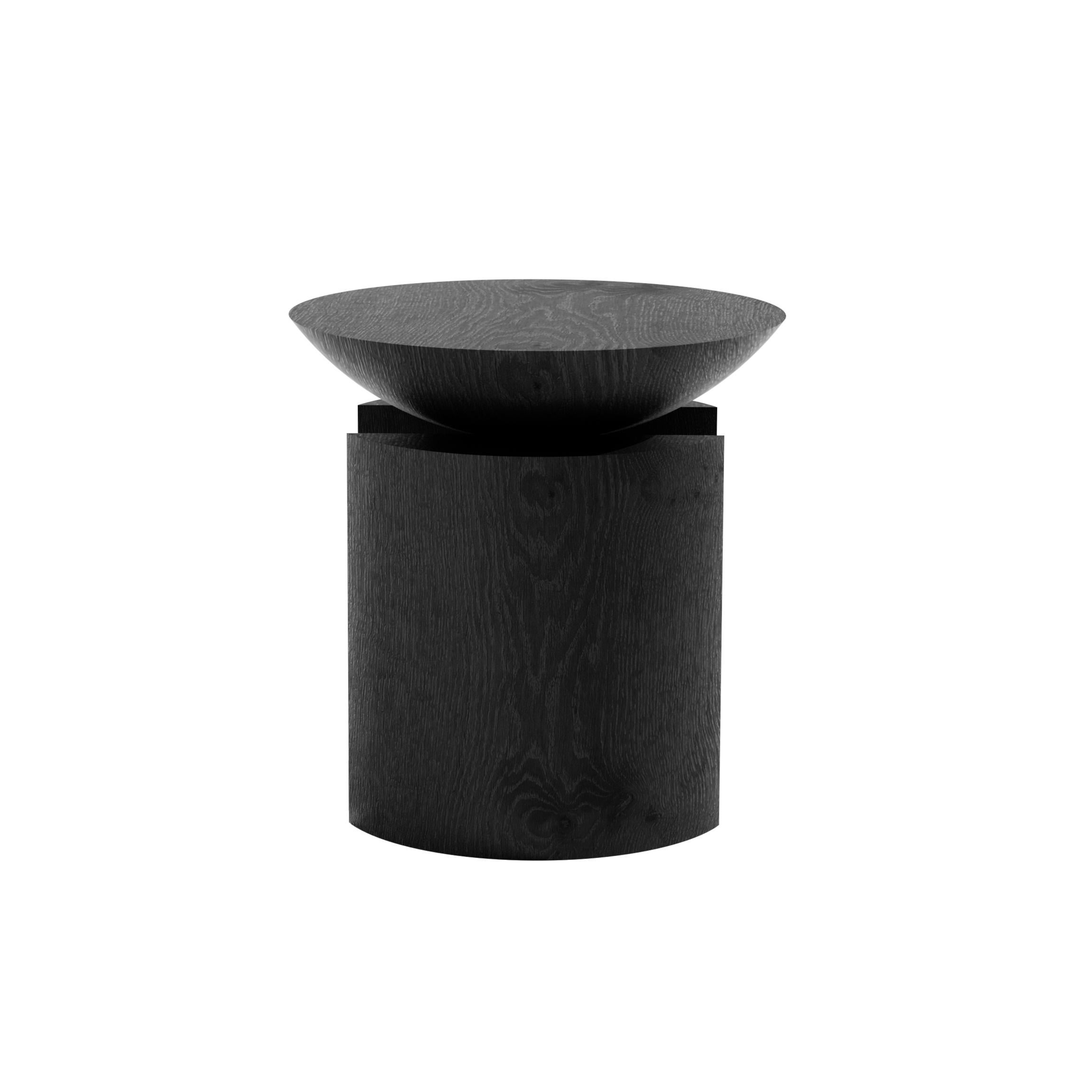 Minimalist Anca Sculptural Side Table ( H 16in.) Tropical Hardwood  by Pedro Paulo Venzon