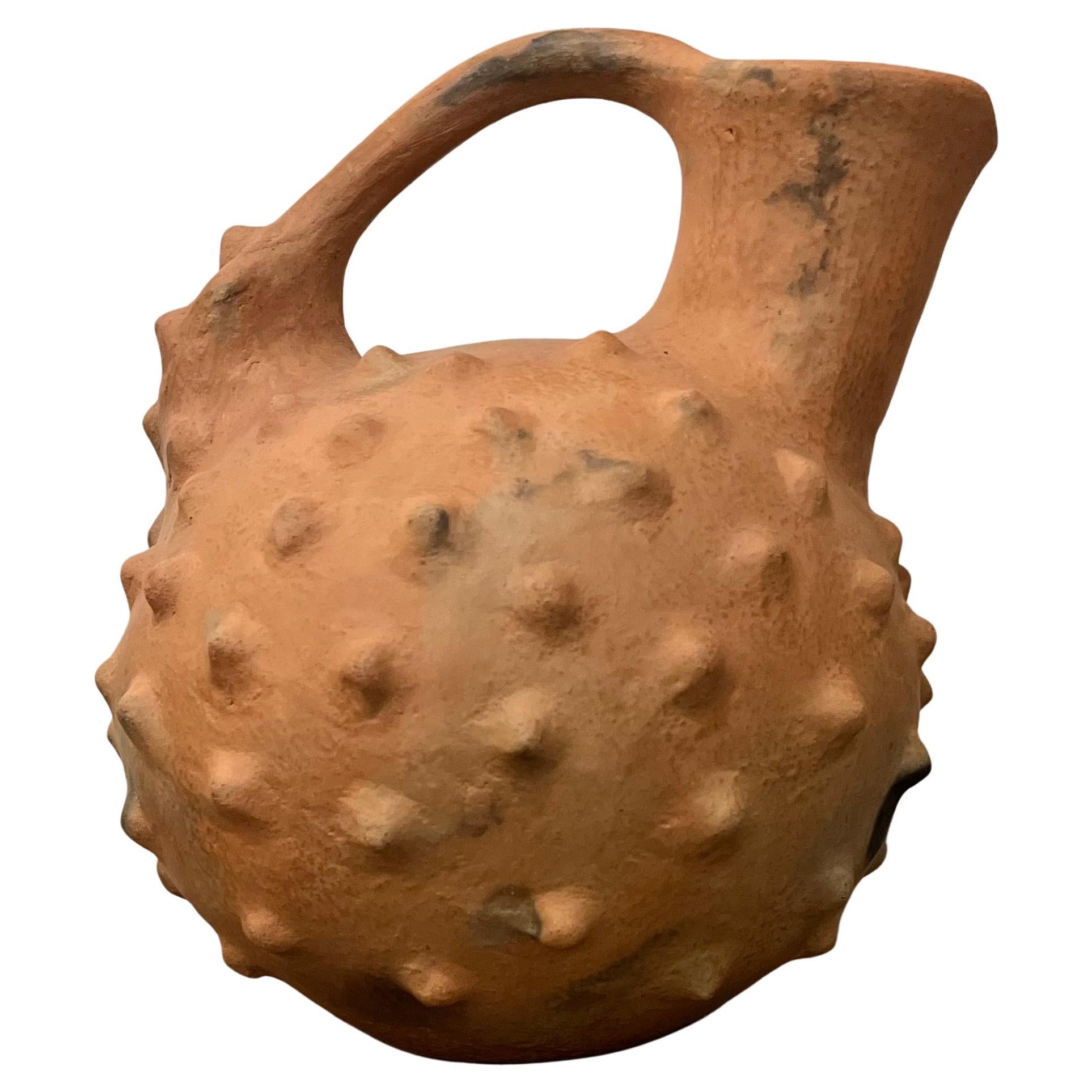 Ancestral Terracotta Vase with Spikes