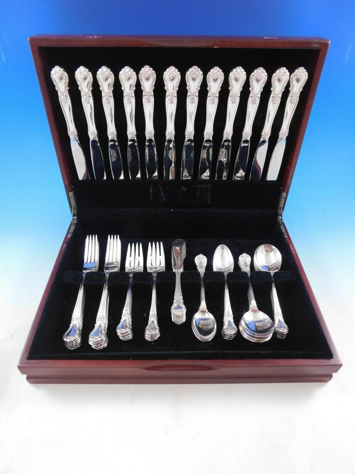 Ancestry by Weidlich sterling silver flatware set, 72 pieces. This set includes:

12 knives, 9
