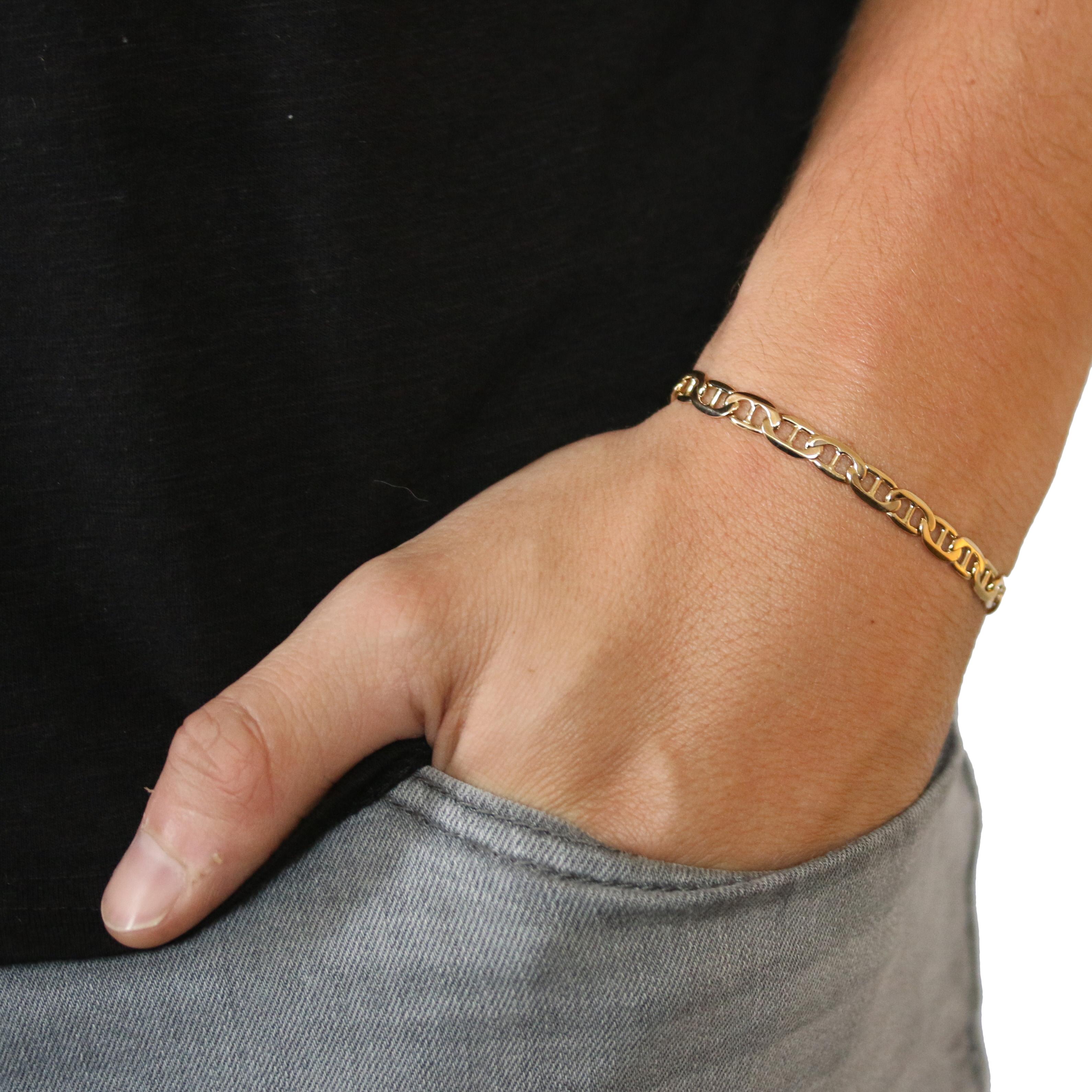 Anchor Chain Bracelet, 14 Karat Yellow 