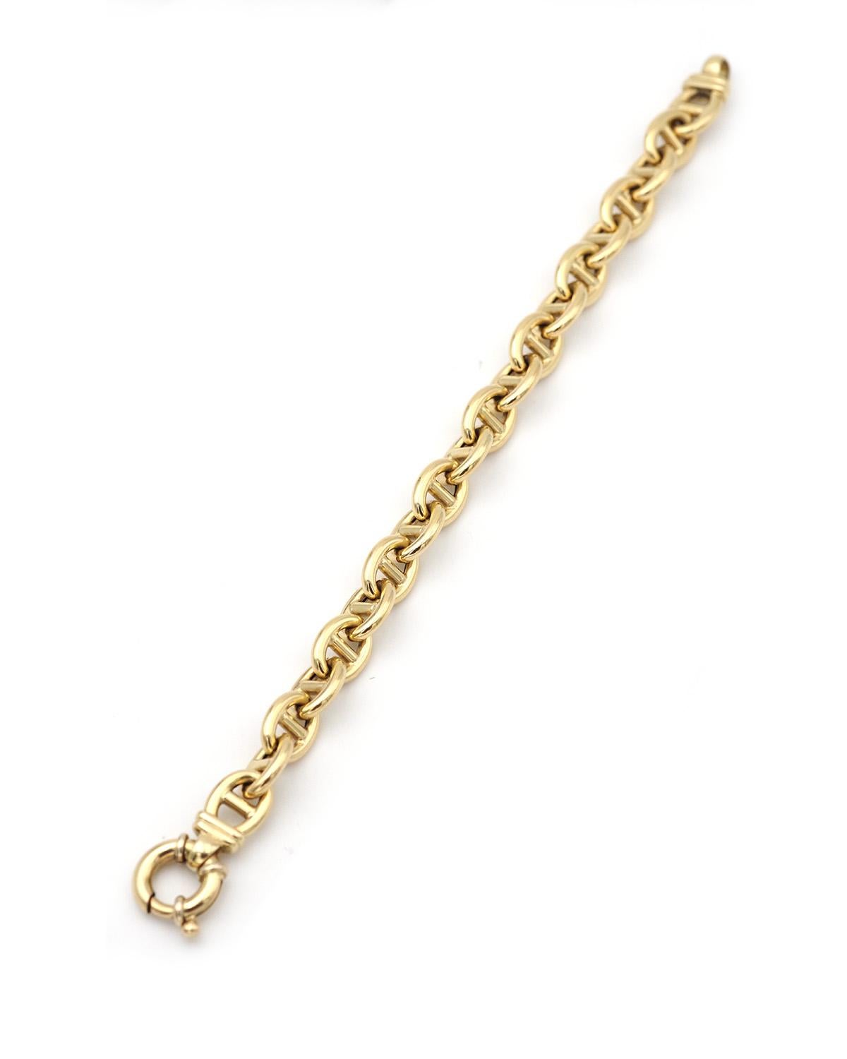 Bracciale con catena ad ancora in oro cavo 18k, bracciale a catena usato in vendita 2