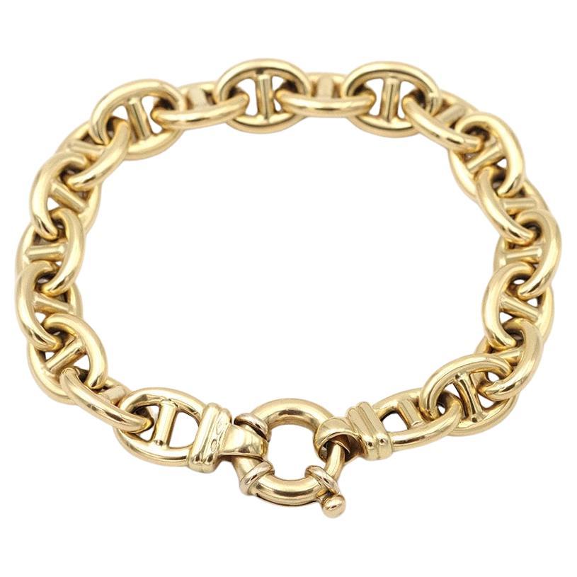 Bracciale con catena ad ancora in oro cavo 18k, bracciale a catena usato in vendita