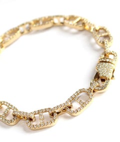 Tess Van Ghert 18K Yellow gold Anchor Chain Diamond Bracelet