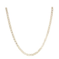 Anchor Chain Necklace, 10 Karat Yellow Gold Lobster Claw Clasp, Italy