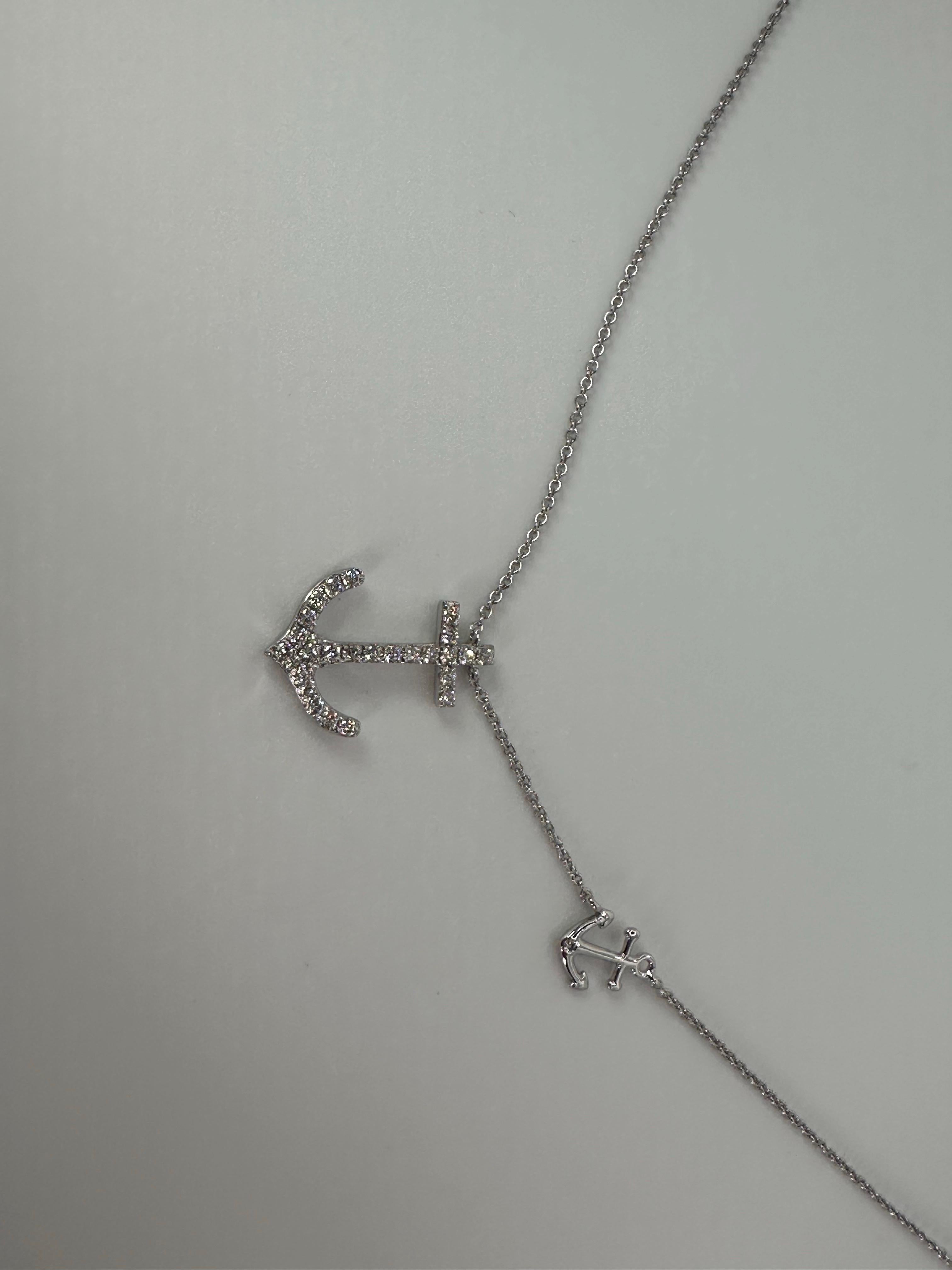 Collana con diamanti Anchor in oro 14KT splendidamente realizzata! in vendita 1