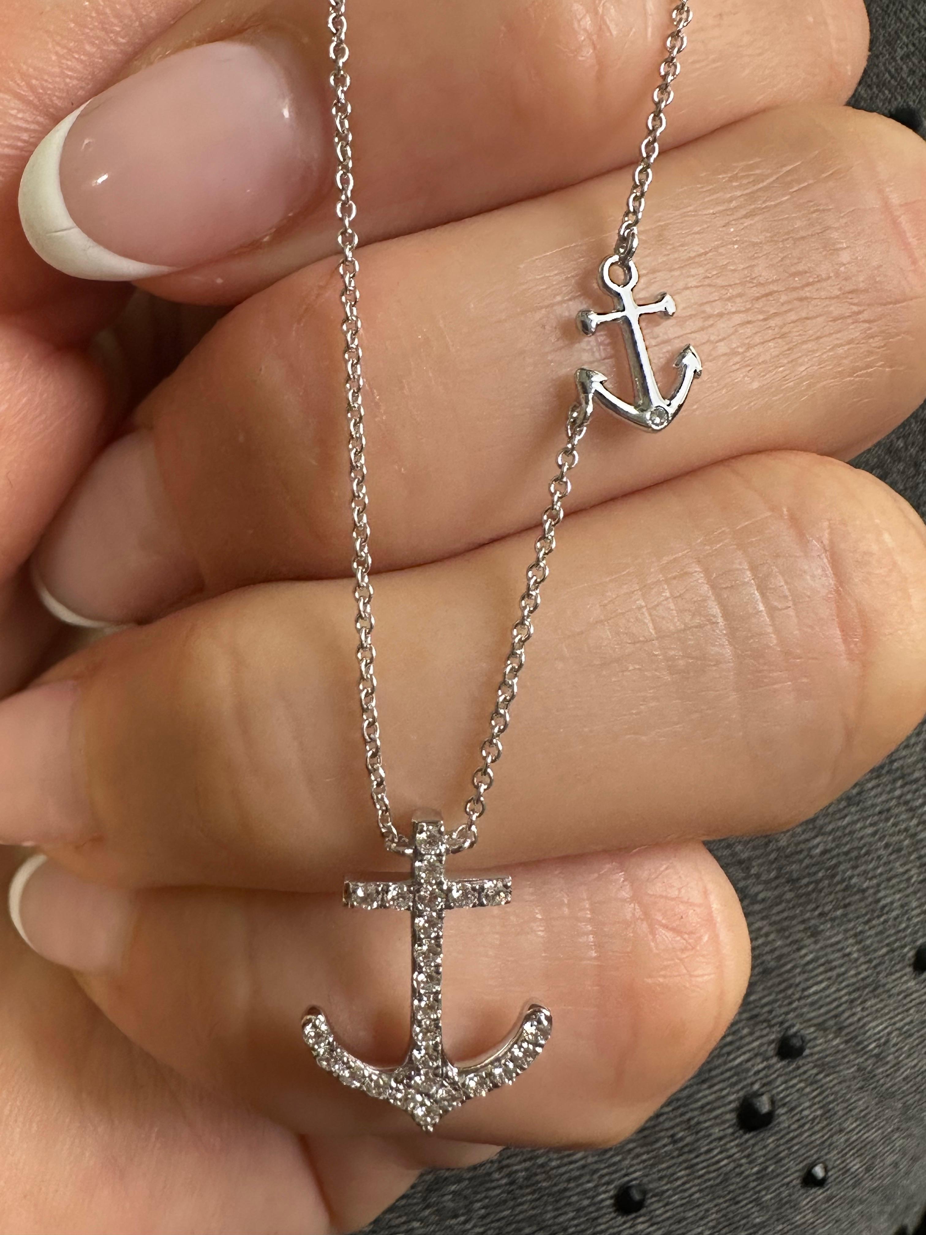 Collana con diamanti Anchor in oro 14KT splendidamente realizzata! in vendita 3