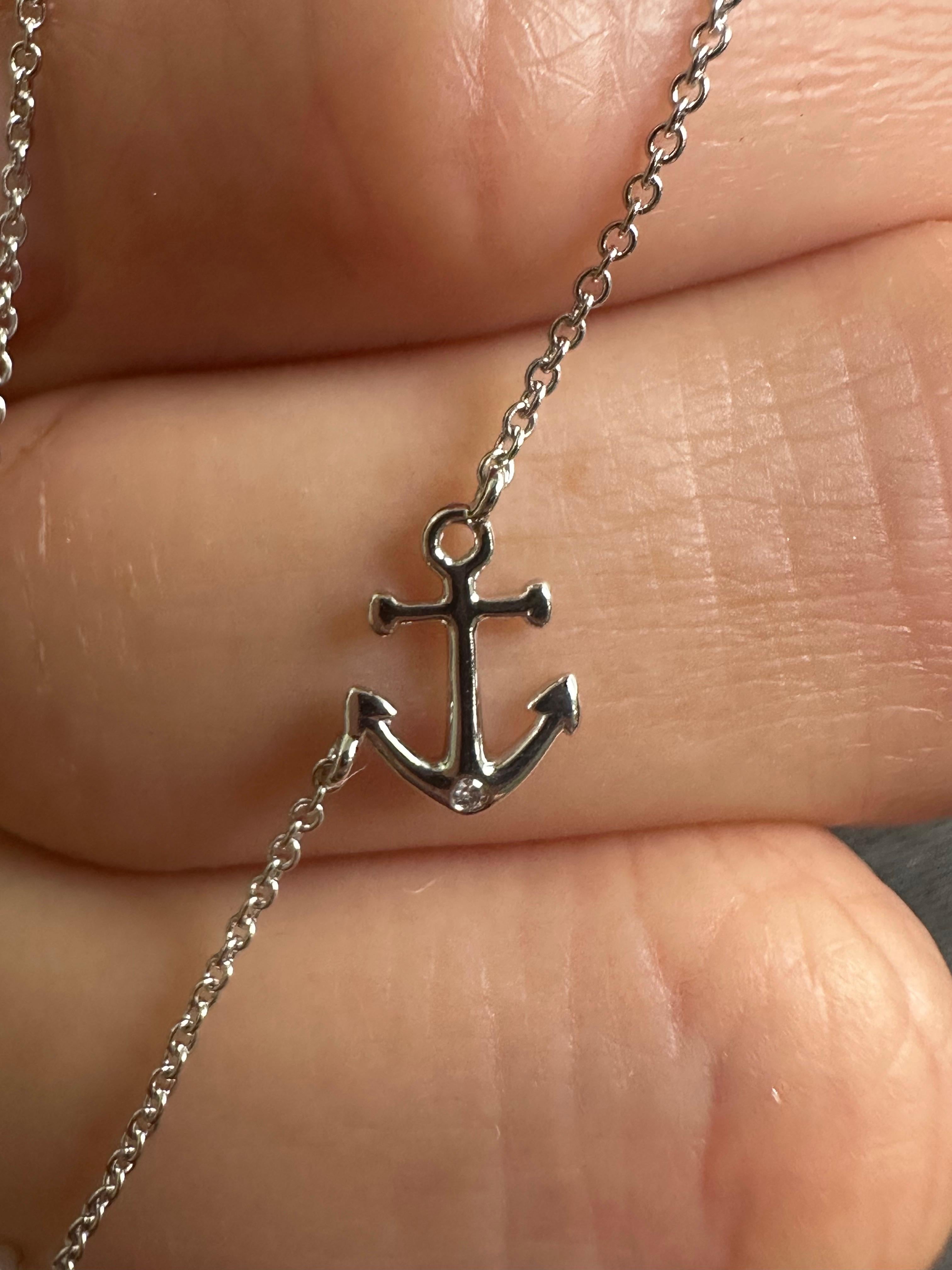 Collana con diamanti Anchor in oro 14KT splendidamente realizzata! in vendita 4