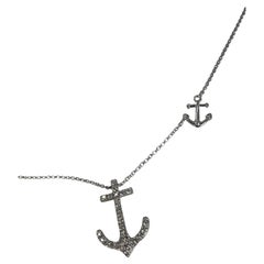 Anchor diamond necklace 14KT gold stunning well made!