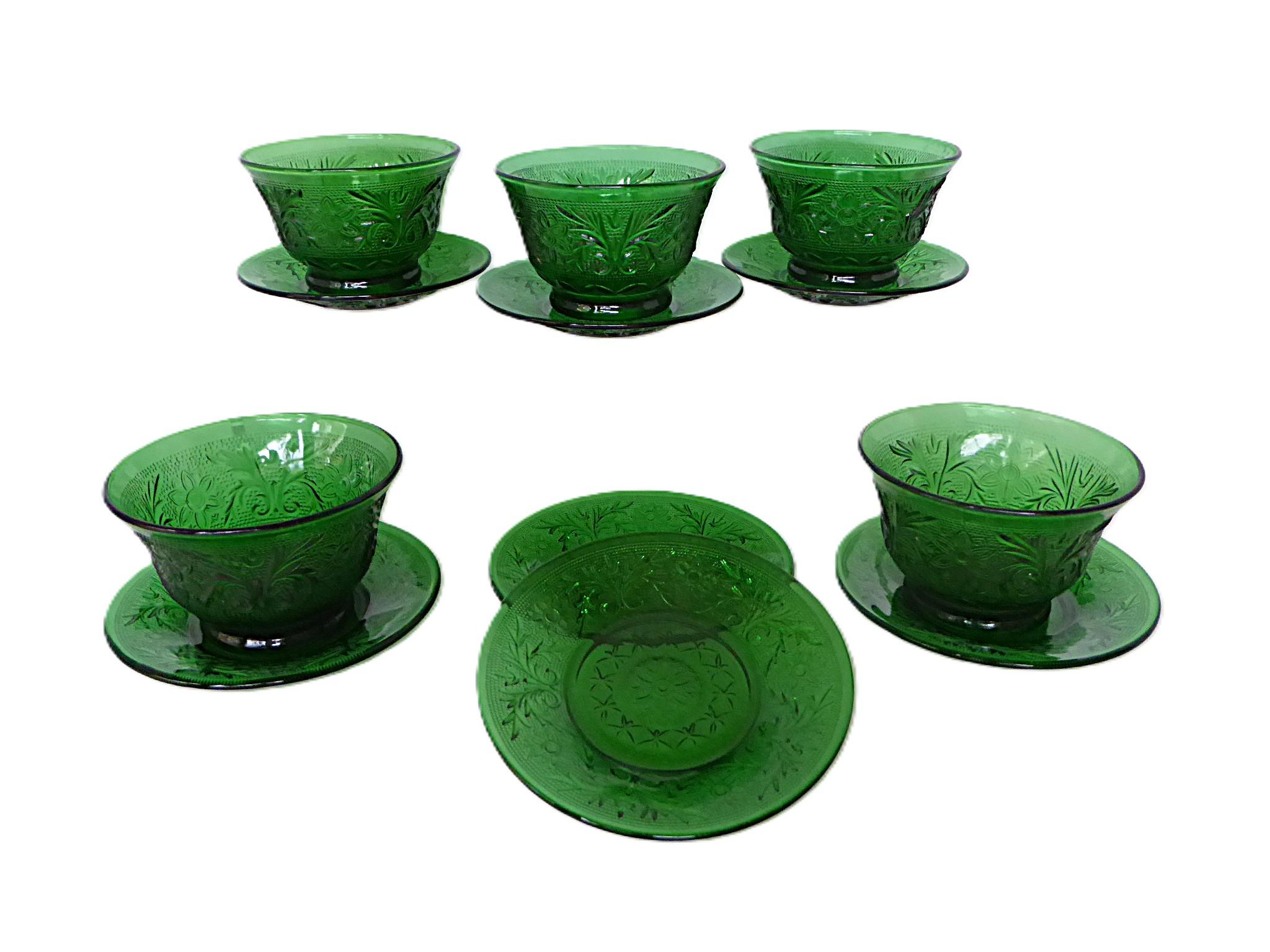 Anchor Hocking Verre à dépression Sandwich Patt. Greene & Greene 1950 - 23 pièces en vente 1