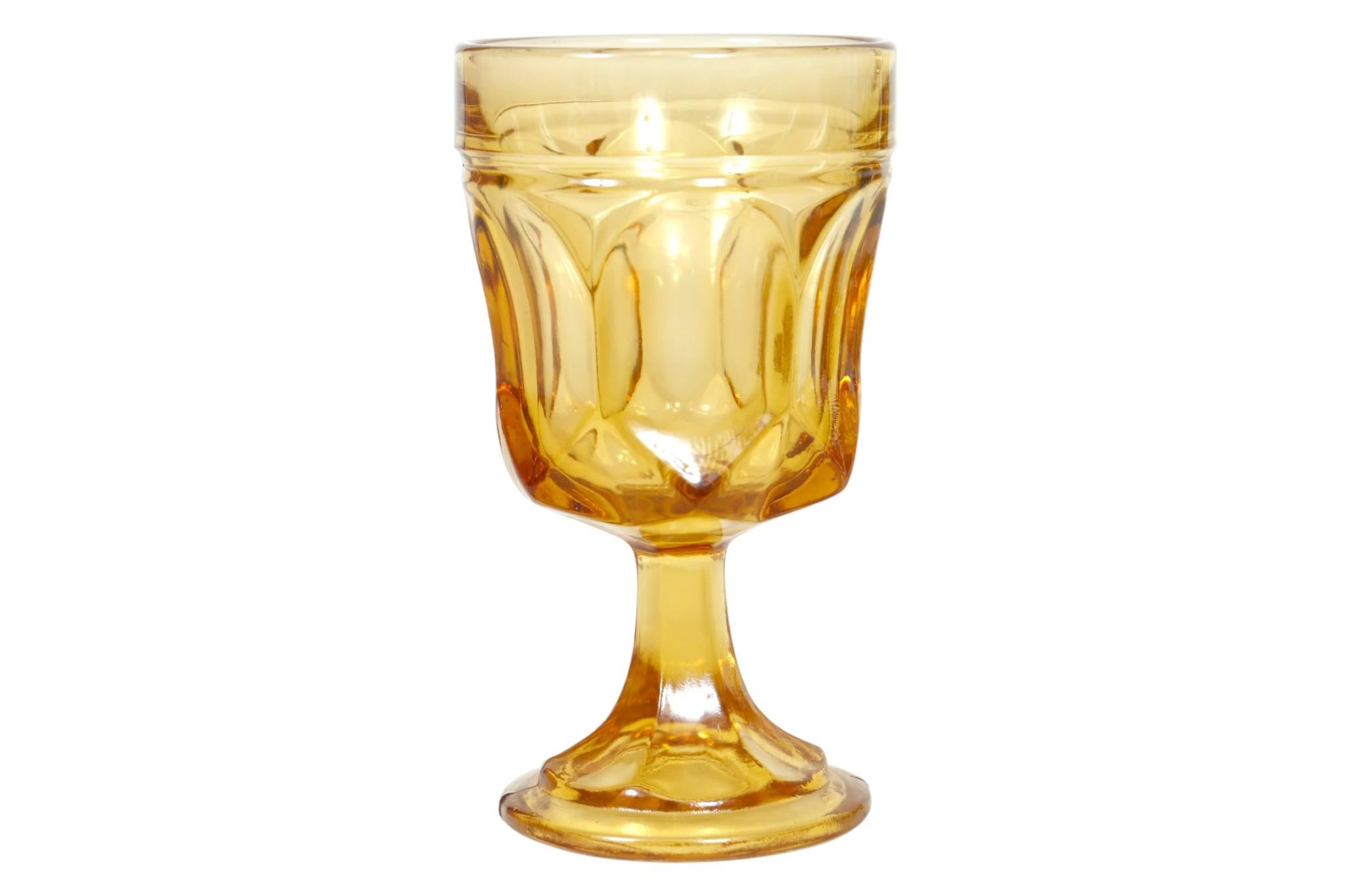 American Anchor Hocking Fairfield Amber Glasses, Set of 8 For Sale
