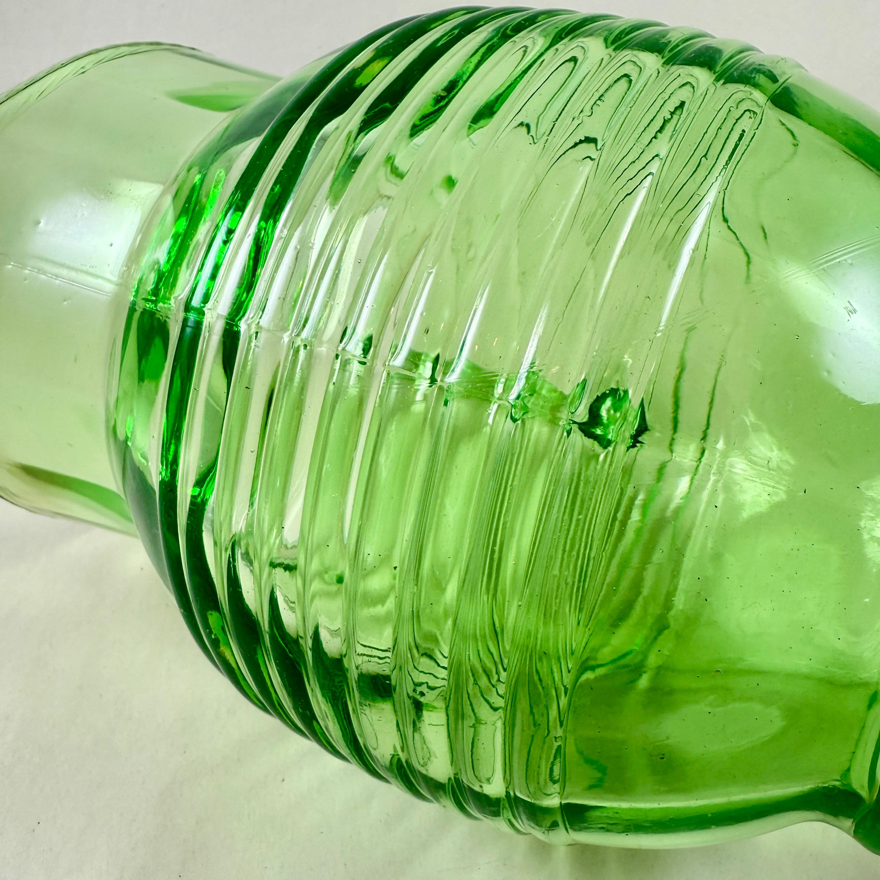 Anchor Hocking Jarra grande de 2 litros de vidrio verde uranio en venta 7