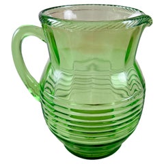 Anchor Hocking Green Uranium Glass Large 2 Liter Pitcher
