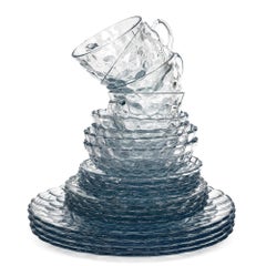Anchor Hocking Sapphire Blue Bubble Glass Dinnerware Set, 20 Pieces