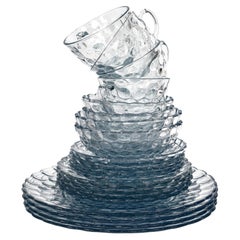 Anchor Hocking Sapphire Blue Bubble Glass Dinnerware Set, 20 Pieces