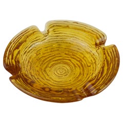 Anchor Hocking Soreno Textured Amber Glass Ashtray Vintage American