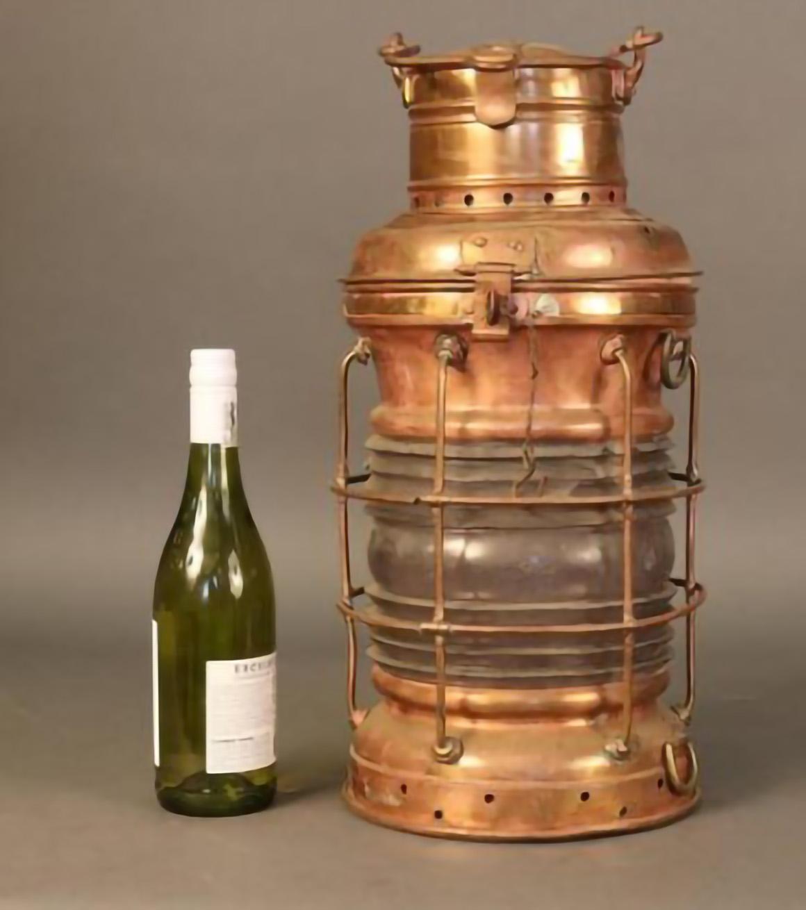 19th Century Anchor Lantern of Solid Copper