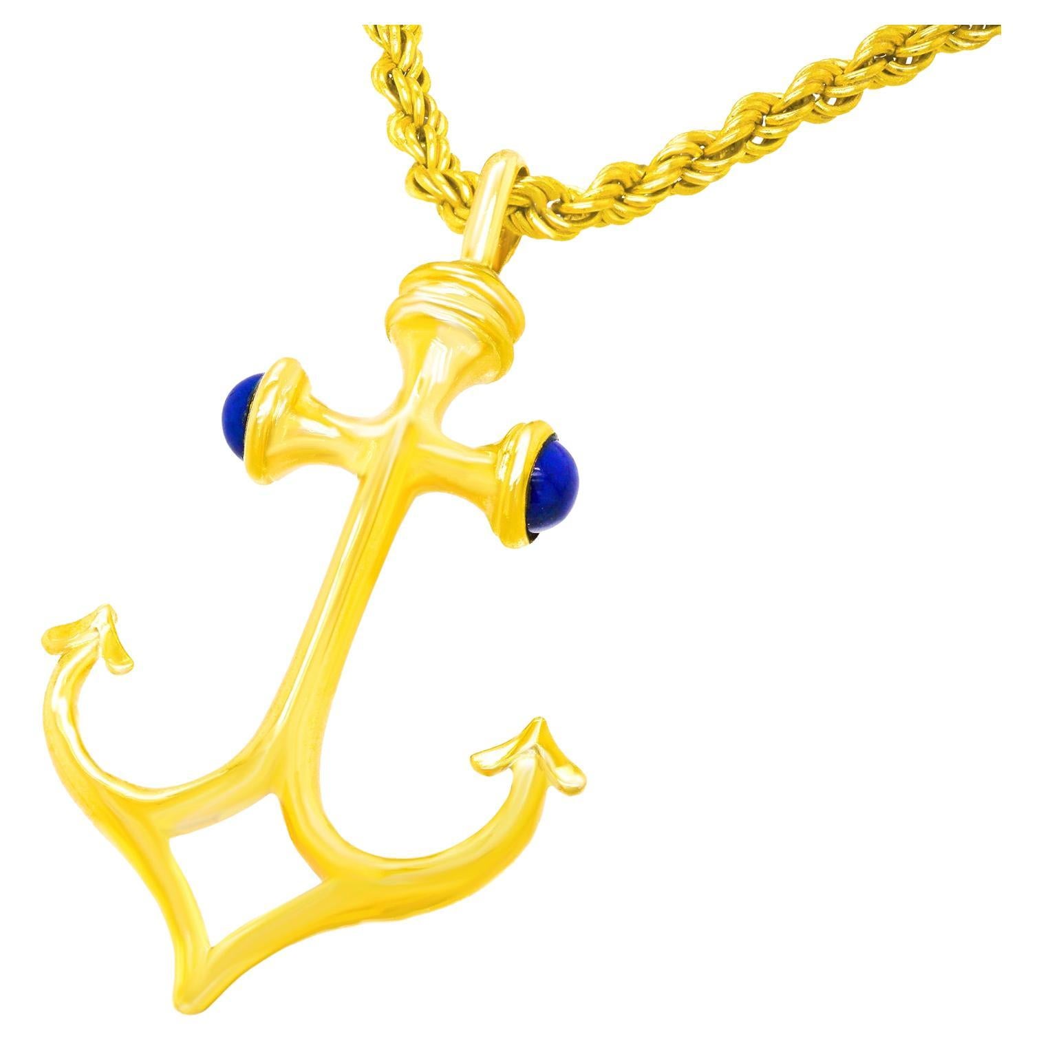 Anchor Pendant with Lapis