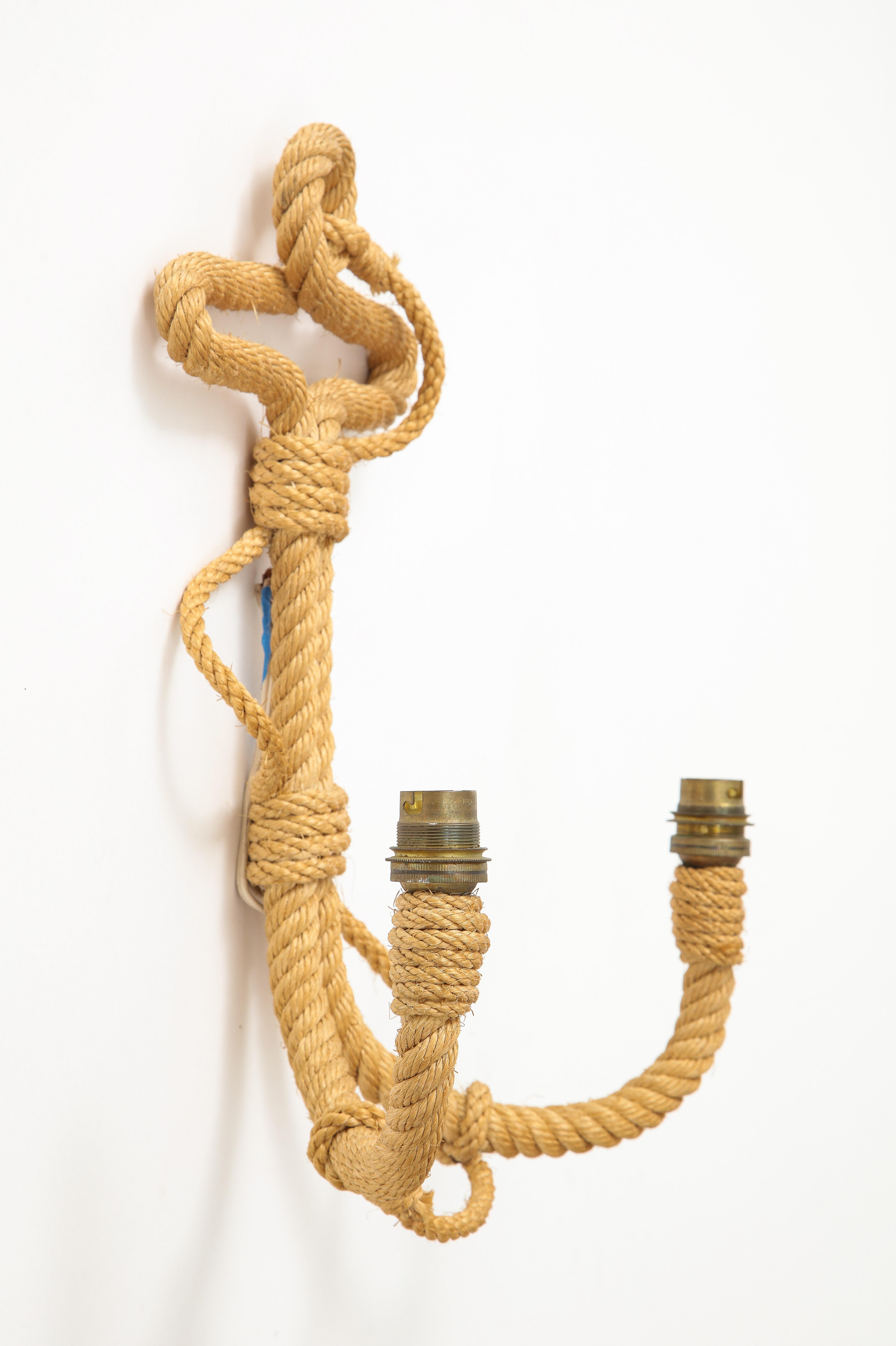 Anchor Shaped Rope Wall Light by Audoux Minnet, France, 1960's 1