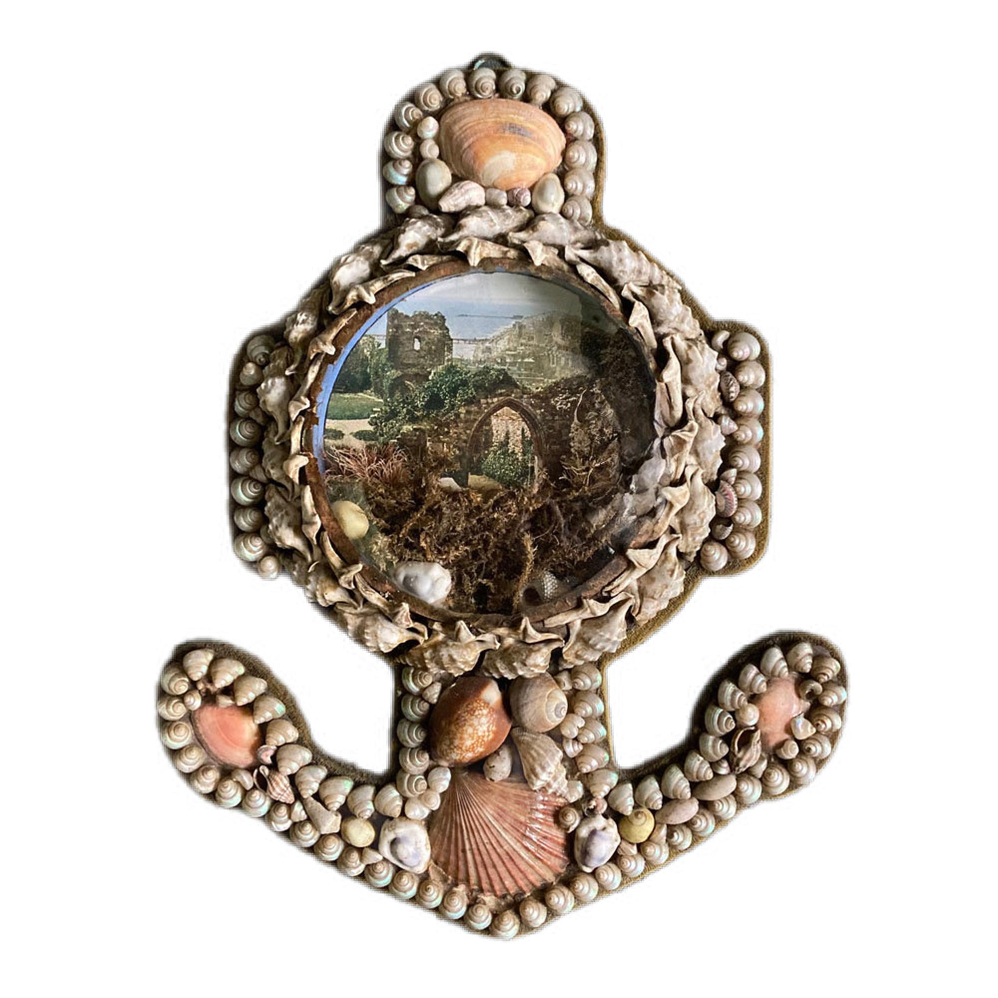 Shells of the Sea, Stones of the Past: Edwardian Shellwork Anchor Diorama ⚓
________________________________________
This is a wonderful and highly symbolic Edwardian Shellwork Diorama, dating from the transition between the Victorian and Edwardian