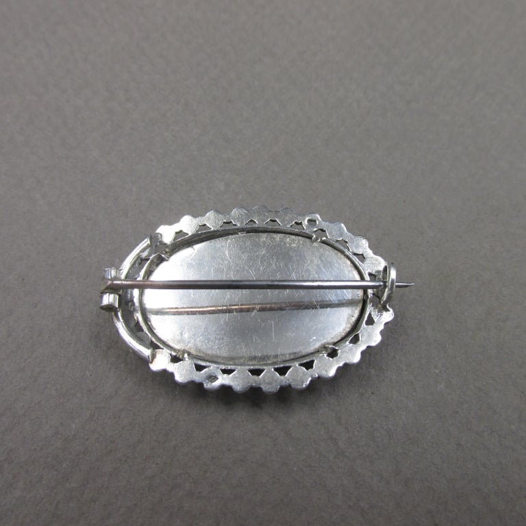 Superbe Broche Ancienne En Argent émaillé - Fin XIXe Début 1900 - Bijou Collection