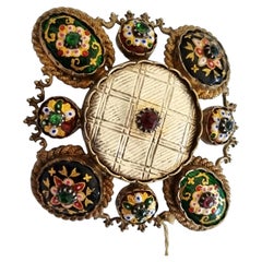 Antigua BROOCH XIX, Esmaltes, Plata, Vermeil, Antik BROOCH, Borgoña Francia