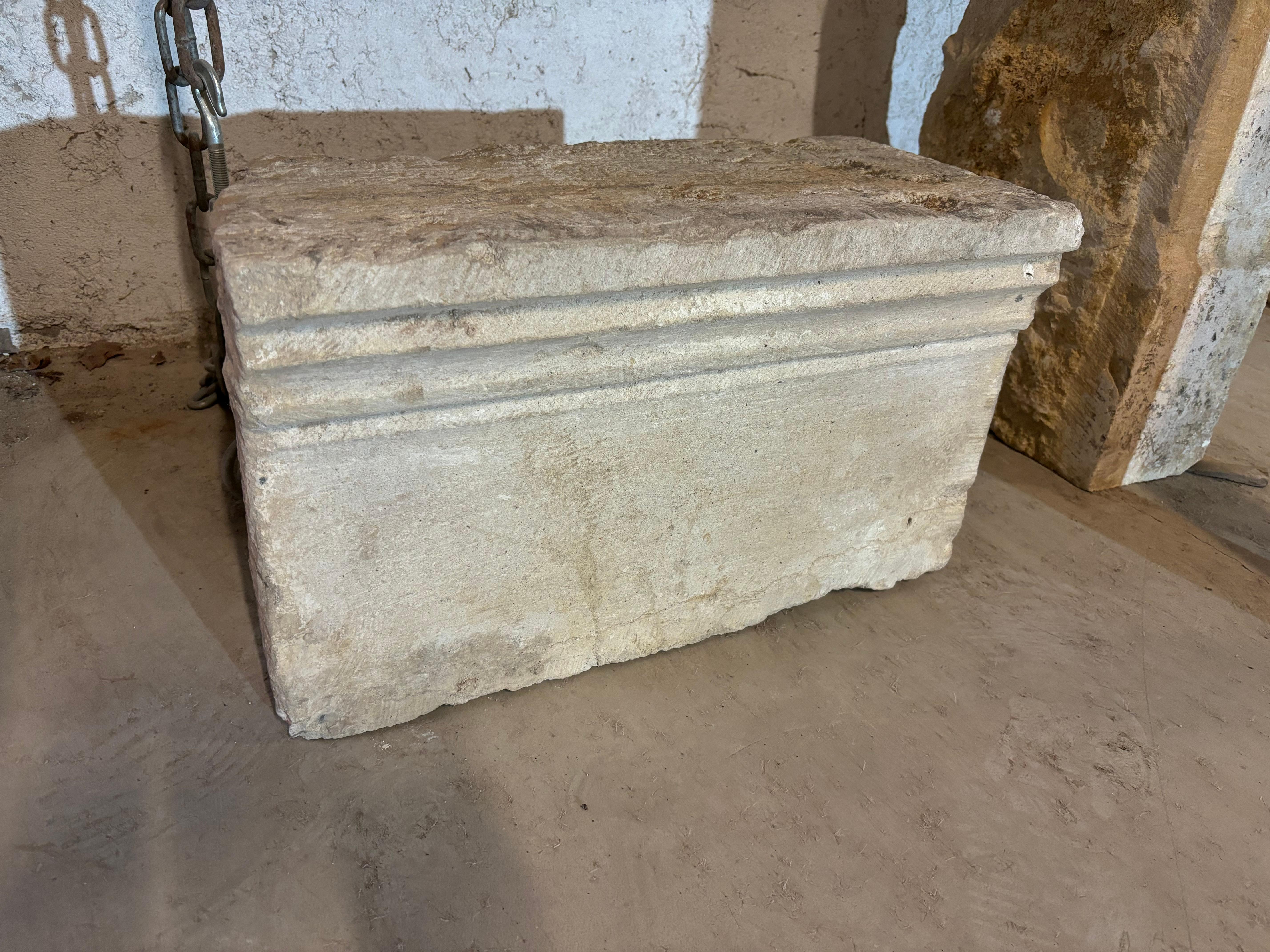 Stone 17th Century French Louis XIII Limestone Fireplace – Monumental Hand-Carved Mant For Sale