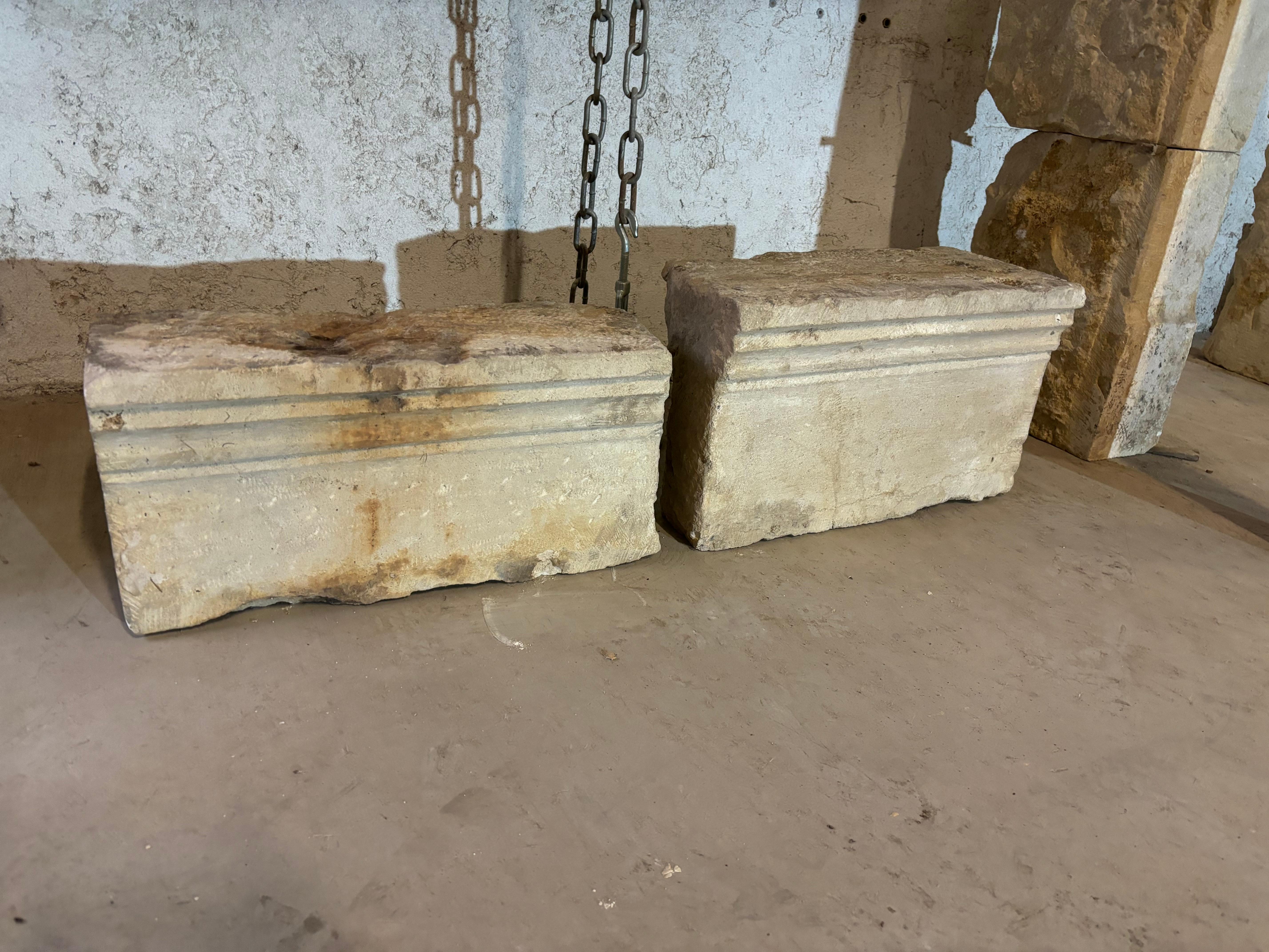 17th Century French Louis XIII Limestone Fireplace – Monumental Hand-Carved Mant For Sale 2