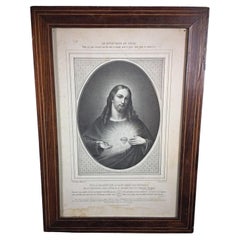 Ancienne Lithographie "Le Divin Cœur de Jésus" - Cristianismo, Religión - 2Y79