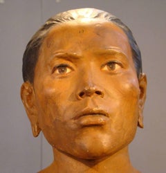 ancienne Statue de musée en plâtre polychrome vers 1900/1930.