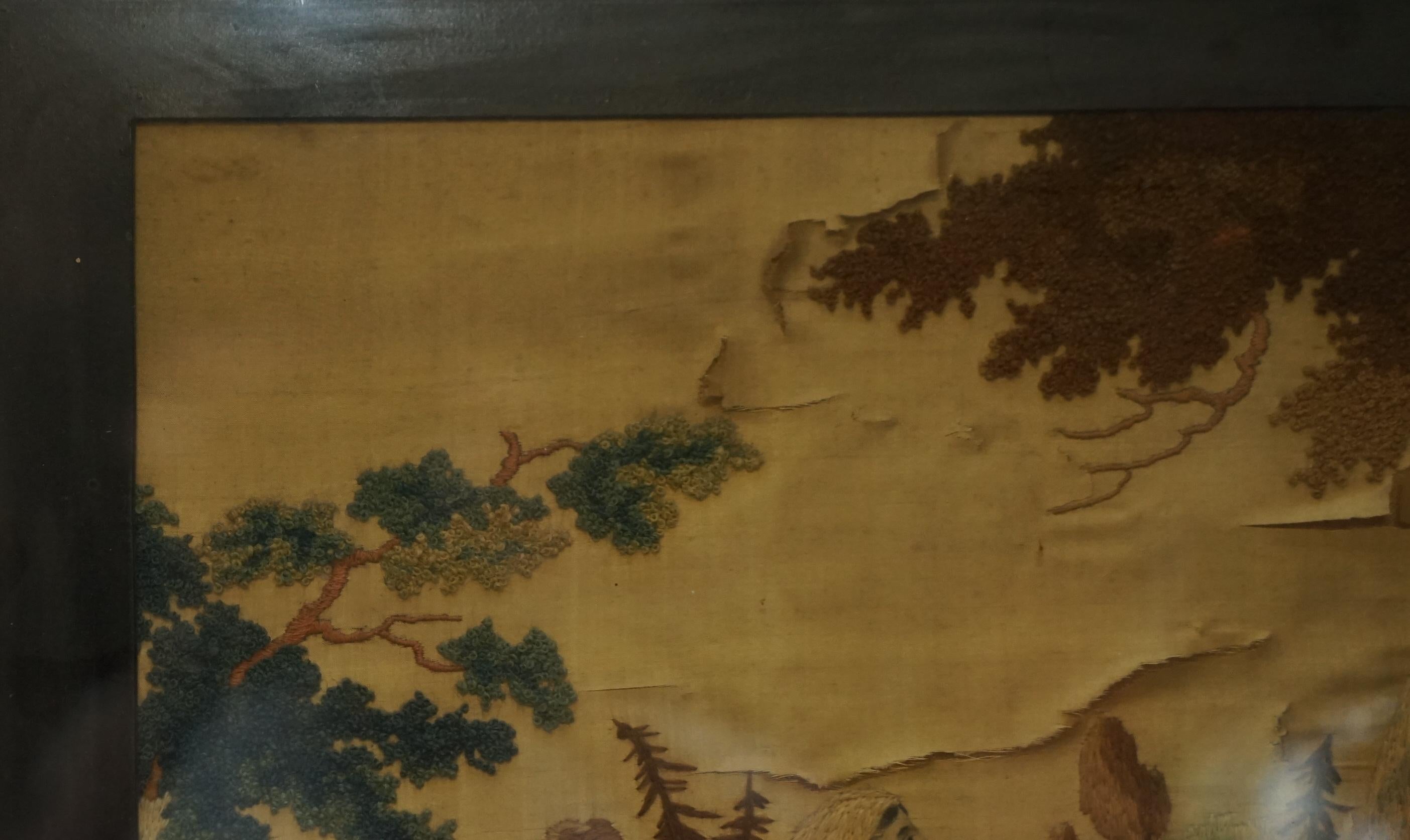 Handgewebter Wandteppich aus Seide aus dem 17. bis 18. Jahrhundert, 300-400 Jahre alt, Muster zu sehen im Angebot 9