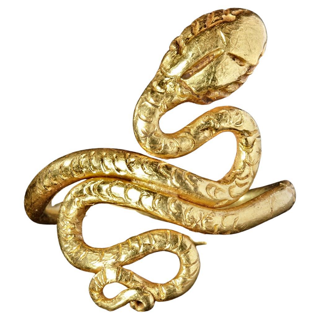 Antiguo anillo de serpiente romano de oro amarillo de 22 quilates de los siglos II a III d.C. en Bueno estado para la venta en Firenze, IT