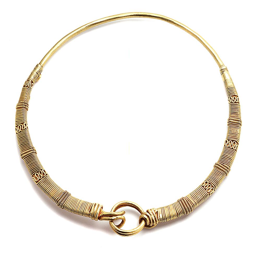 Ancient 24 Karat Yellow Gold Necklace with 99.3% Pure Gold and Almost 100 Years Old in History. The Necklace Is Part of COOMI's Antiquity Collection which is inspired by our ancient history and civilizations that lived in the past.