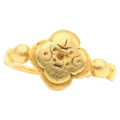 Antique Ancient 9th or 10th Century 22K Yellow Gold Javanese Sri Ring