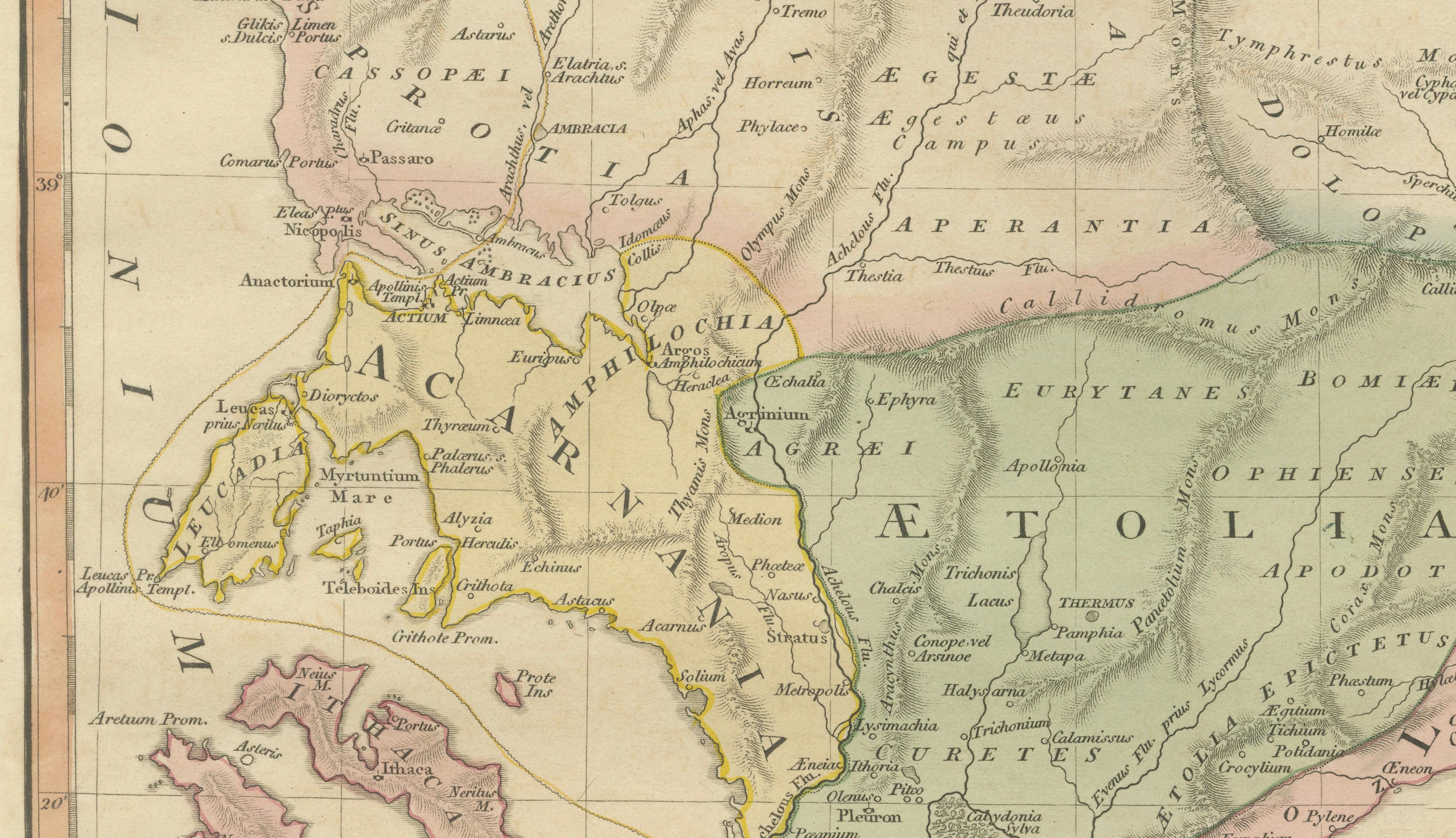 Ancient Achaia Map — Travels of Anacharsis Classical Greece, Wilkinson 1818