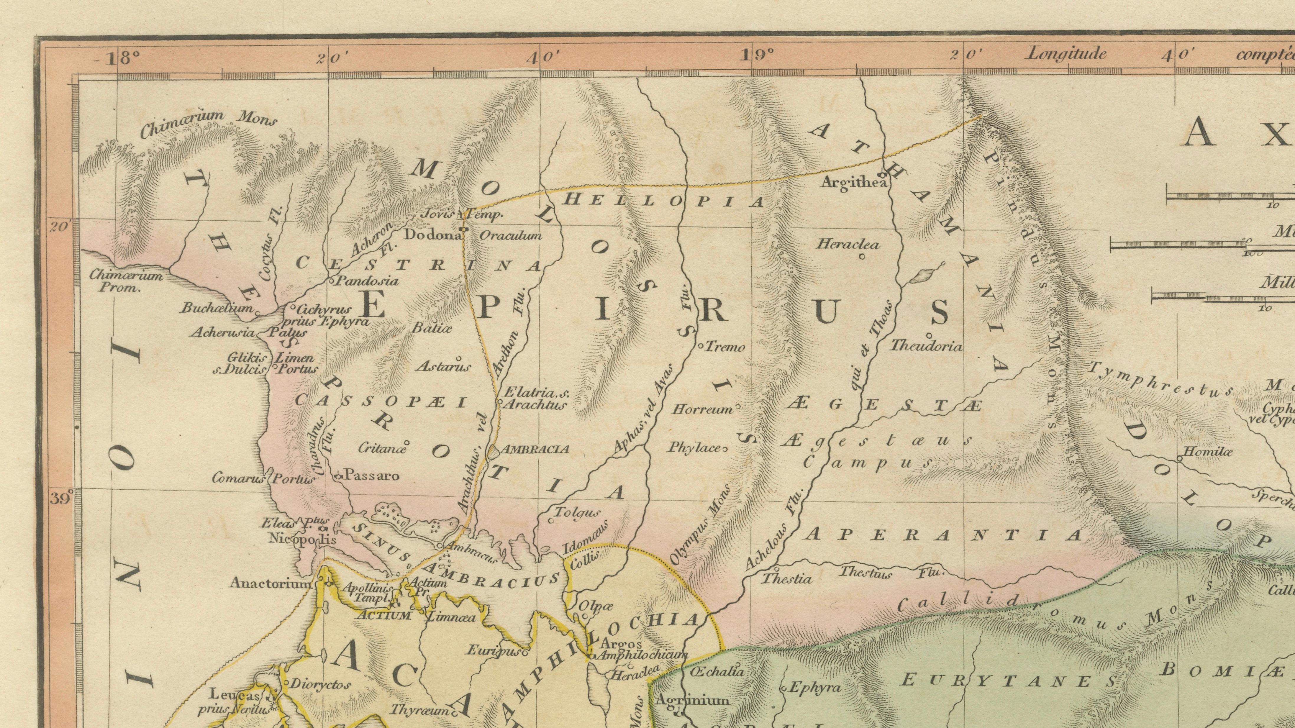 Ancient Achaia Map — Travels of Anacharsis Classical Greece, Wilkinson 1818